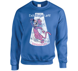 Snagglepuss Exit Stage Left Funny 60s Tv Cartoon Worn Look Sweater Crewneck Sweatshirt