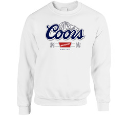 Coors Banquet Beer Cool Brewery Mountain Logo Sweater Crewneck Sweatshirt