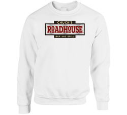 Chuck's Roadhouse Bar And Grill Burger Food Fan Sweater Crewneck Sweatshirt