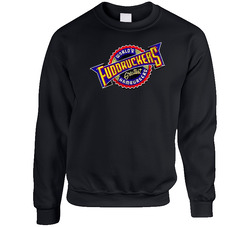 World's Fuddruckers Greatest Hamburgers Resteraunt Logo Distressed Sweater Crewneck Sweatshirt