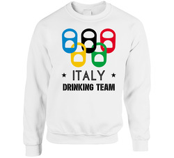 Italy Drinking Team Olympic Ring Beer Tab Games Sweater Crewneck Sweatshirt