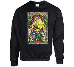 Legend Of Zelda Stain Glass Video Game Sweater Crewneck Sweatshirt