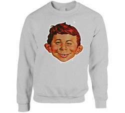Alfred E Neuman Mad Magazine Mascot T Sweater Crewneck Sweatshirt