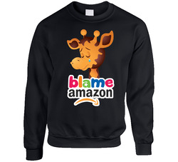 Toys R Us Crying Geoffrey The Giraffe Blame Amazon Fan Sweater Crewneck Sweatshirt