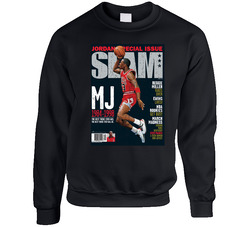 Slam Magazine Issue 33 Michael Jordan Popular Basketball Magazine Grunge Look Sweater Crewneck Sweatshirt