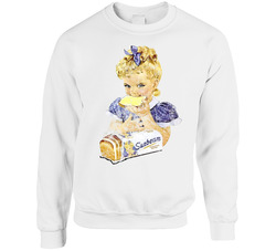 50s Sunbeam Bread Girl Retro Food Worn Look Sweater Crewneck Sweatshirt