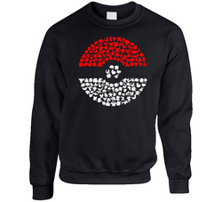 Pokemon Pokeball Got To Catch Em All Creature Silhouettes Fan Sweater Crewneck Sweatshirt