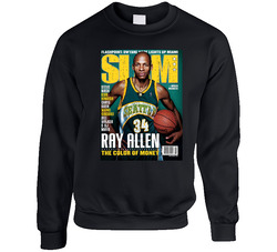 Slam Magazine Issue 87 Ray Allen Popular Basketball Magazine Grunge Look Sweater Crewneck Sweatshirt