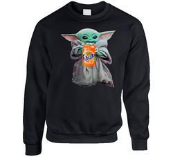 Baby Yoda The Child Mandalorian Fanta Orange Soda Pop Drink Sweater Crewneck Sweatshirt