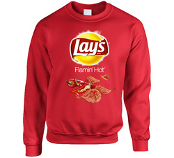 Lay's Flamin Hot Potato Chips Bag Costume Sweater Crewneck Sweatshirt Lay's Flamin Hot Potato Chips Bag Costume Sweater Crewneck Sweatshirt