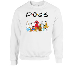 Animated Cartoon Dogs Friends Parody Mashup Snoopy Scooby Brian Pluto Tv Movie Kids Sweater Crewneck Sweatshirt