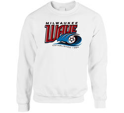 Milwaukee Wave United A-league Soccer Fc Team Retro Logo Sweater Crewneck Sweatshirt