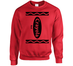 Crayola Red Color Crayon Funny Halloween Group Costume Sweater Crewneck Sweatshirt