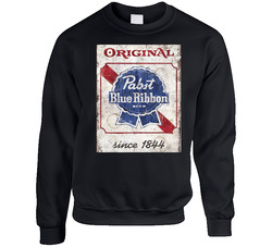 Pabst Blue Ribbon Original Beer Cool Brewery Retro Brew Logo Sweater Crewneck Sweatshirt