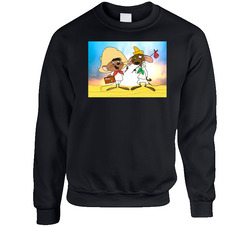 Speedy Gonzales And Slowpoke Rodriguez Funny Cartoon Sweater Crewneck Sweatshirt