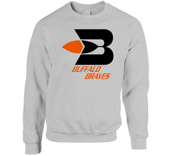 Buffalo Braves Retro 70's Logo Basketball Fan Raglan Sweater Crewneck Sweatshirt