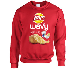 Lay's Wavy Original Potato Chips Bag Costume Sweater Crewneck Sweatshirt