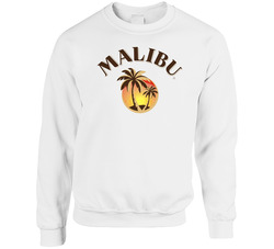 Malibu Rum Cocktail Party Drinking California Beach Alcohol Logo Fan Sweater Crewneck Sweatshirt
