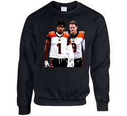 Jamarr Chase Joe Burrow Cincinnati Football Cartoon Sweater Crewneck Sweatshirt