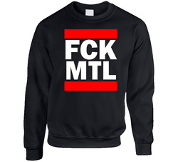 Fck Mtl Montreal Funny Graphic Patriotic Parody Black Sweater Crewneck Sweatshirt