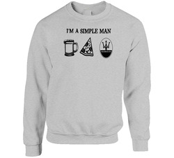 Maserati Simple Man Beer Pizza Car Logo Driving Fan Sweater Crewneck Sweatshirt