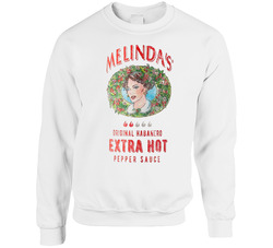 Melindas Habanero Hot Sauce Distressed Grunge Sweater Crewneck Sweatshirt