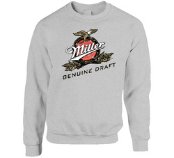 Miller Genuine Draft Mgd American Beer Logo Label Drinking Sweater Crewneck Sweatshirt