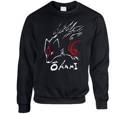 Okami Japanese Lore Wolf Video Game Sweater Crewneck Sweatshirt