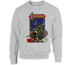 Castlevania Nes Classic Game  - Grey Sweater Crewneck Sweatshirt