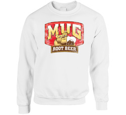 Mug Root Beer Retro Vintage Look Bulldog Soda Pop Label Food Logo Sweater Crewneck Sweatshirt