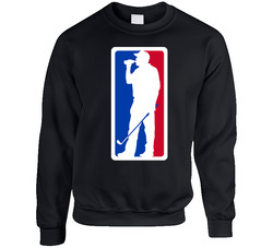 Golfer Drinking Beer Baseball Logo Mashup Parody Sweater Crewneck Sweatshirt