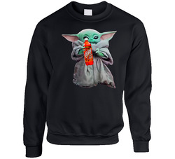 Baby Yoda The Child Mandalorian Faygo Rock And Rye Soda Pop Drink Sweater Crewneck Sweatshirt