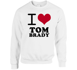 Tom Brady I Heart Love Football Sports New England Sweater Crewneck Sweatshirt