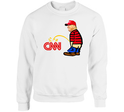 Trump Peeing On Cnn Cartoon Sweater Crewneck Sweatshirt