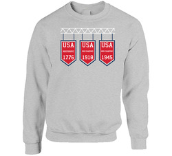 Usa World War Back To Back Champion Banner Sweater Crewneck Sweatshirt