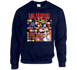 Dr Mario Nintendo Classic Game Sweater Crewneck Sweatshirt
