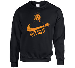 Just Do It Michael Myers Halloween Swoosh Logo Parody Sweater Crewneck Sweatshirt