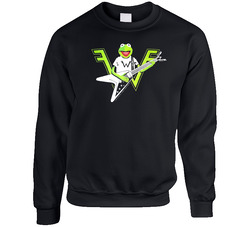Kermit The Frog Playing The Guitar Weezer Logo Sweater Crewneck Sweatshirt