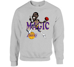 Magic Johnson Retro Basketball Caricature Sweater Crewneck Sweatshirt