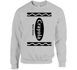 Crayola Neon Green Color Crayon Funny Halloween Group Costume Sweater Crewneck Sweatshirt