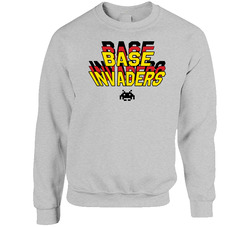 Base Invaders Funny Softball Baseball Team Jersey Raglan Sweater Crewneck Sweatshirt