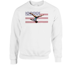 Simone Biles Gymnast Triple Double Usa Flag Sweater Crewneck Sweatshirt
