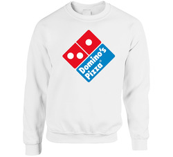 Dominos Pizza Pizzeria Fast Food Restaurant Brand Logo Sweater Crewneck Sweatshirt
