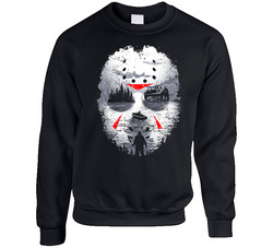 Jason Voorhees Friday The 13th Mask Lake Halloween Sweater Crewneck Sweatshirt