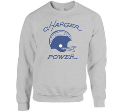 San Diego Chargers Charger Power Football Nfl Vintage Look Retro Fan Sweater Crewneck Sweatshirt