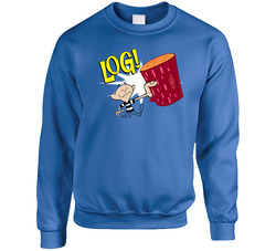 Ren And Stimpy Log Funny Cartoon Sweater Crewneck Sweatshirt