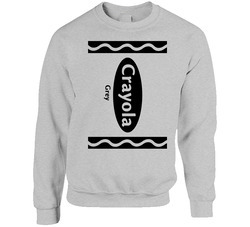 Crayola Grey Color Crayon Funny Halloween Group Costume Sweater Crewneck Sweatshirt
