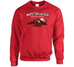 Marston And Son Hunting School Red Dead Redemption Parody Video Game Sweater Crewneck Sweatshirt