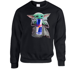 Baby Yoda The Child Mandalorian Red Bull Drink Sweater Crewneck Sweatshirt
