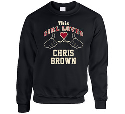 This Girl Loves Chris Brown Arizona Hockey Fan Sports Sweater Crewneck Sweatshirt